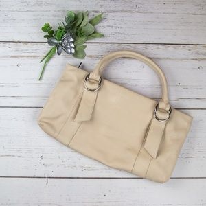 Express Design Studio Cream Leather Bag